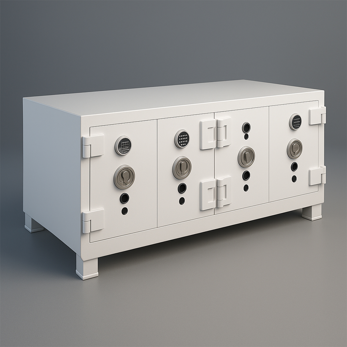 Yatay Kuyumcu Kasaları 200cm-1 Premium 200cm Tezgahaltı Banko Zırhlı Betonlu Kasa - Görsel 1