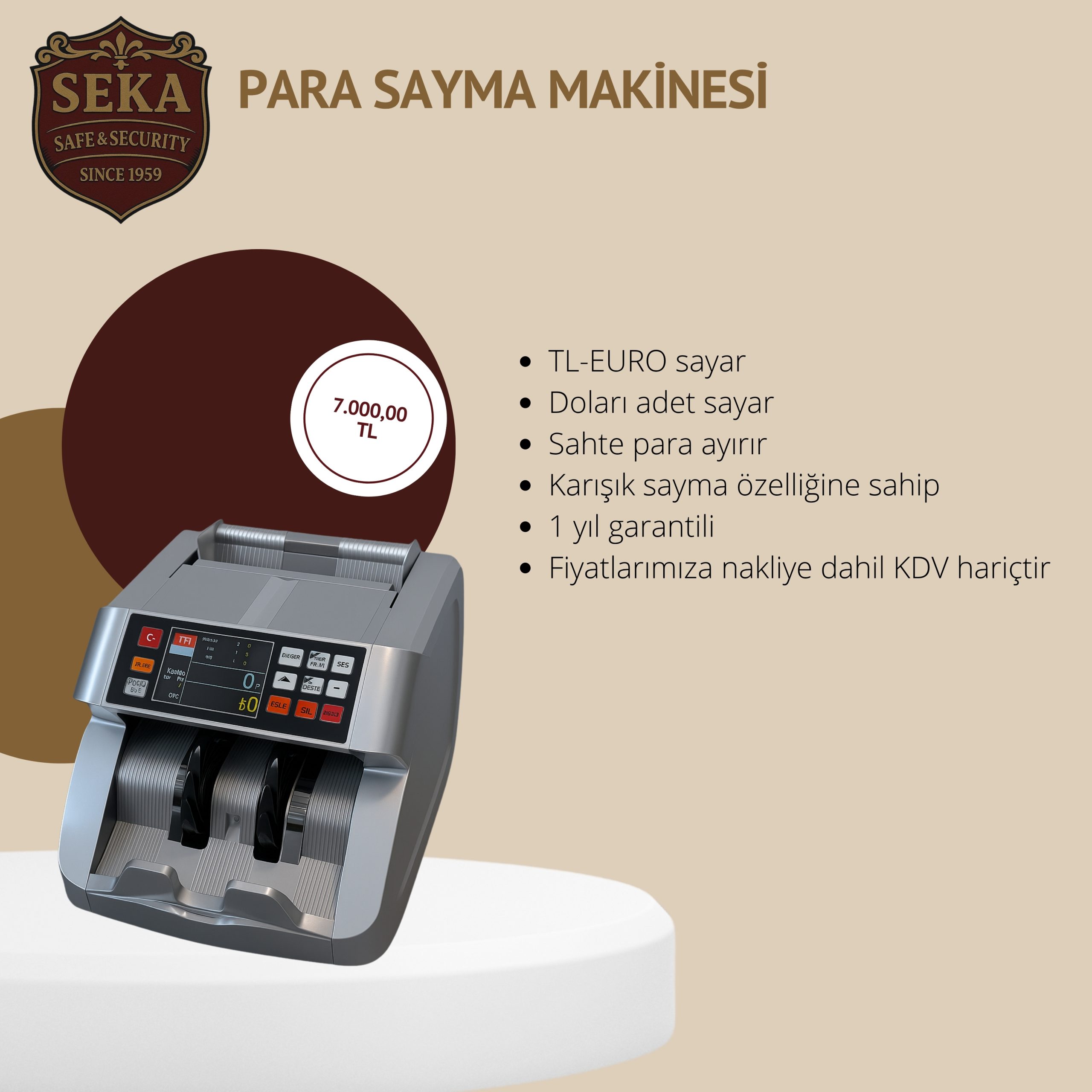 5. PARA SAYMA TL-Euro Sayma Makinesi - Görsel 1